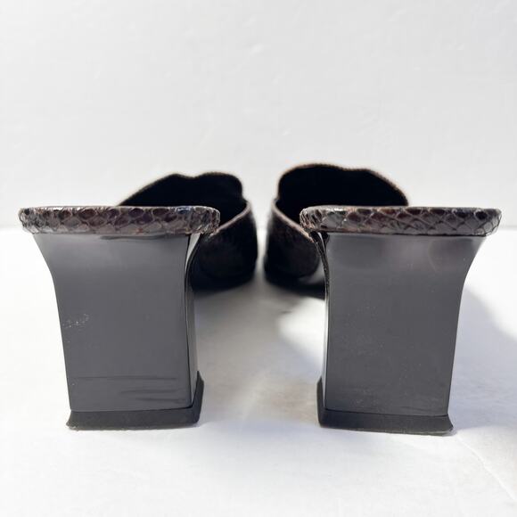 Via Spiga Snake Embossed Mule Heels Size 9.5M - Picture 7 of 10